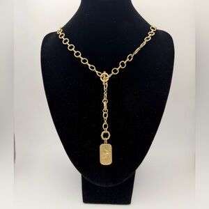 Worn Gold Dove Y-Chain Necklace-Universal Thread-195994782022